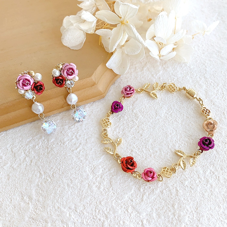 レジン＆ネイル メタルパーツ ローズ アソート / BU | ビーズ・パーツ