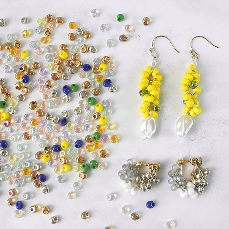 MIYUKI まが玉ビーズ 黒 4mm｜シードビーズ・アクセサリー素材【パーツ