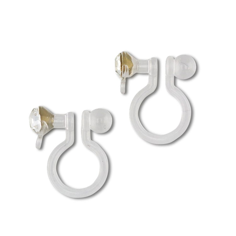 樹脂ノンホールピアス（クリスタル・カン付） CR ストーン約3mm(大袋