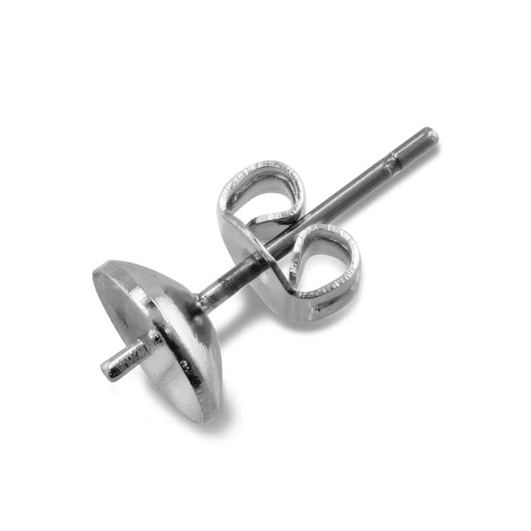 『5877』ハンドメイドピアス ピアス 片穴用（丸皿芯あり） R 丸皿6mm｜アクセサリー金具・パーツ