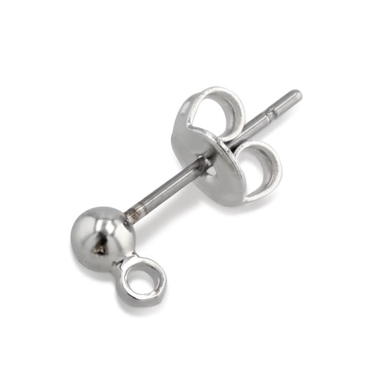 ピアス（丸玉・カン付） R 約3mm丸玉｜アクセサリー金具・パーツ
