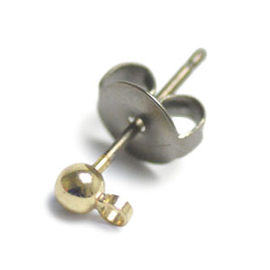 チタンポスト＆キャッチピアス（丸玉・カン付） G5 3mm丸玉