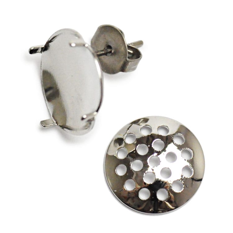 チタンポスト＆キャッチピアス（シャワー式）/ R | ビーズ・パーツなど