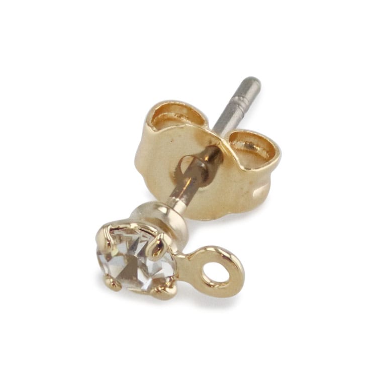 チタンポストピアス（クリスタル カン付） CR・G5 ストーン約3mm