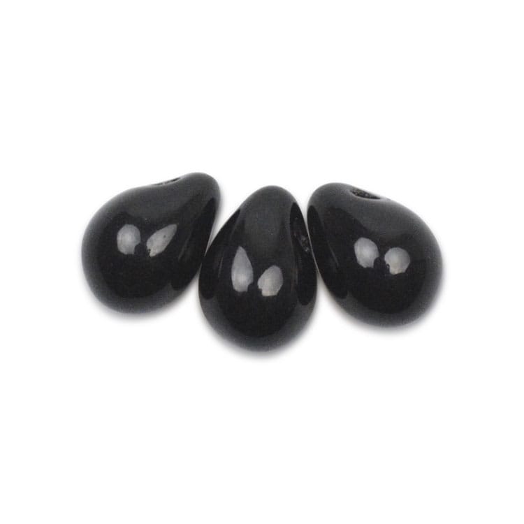 チェコ ドロップ ジェット 約6×4mm｜チェコガラスビーズ・アクセサリー