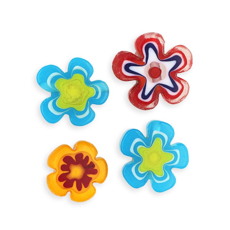 ミルフィオリガラスビーズ×チェコビーズのチャーム ハンドメイド