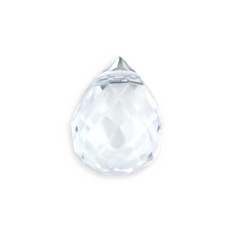 ガラスビーズ しずくカット（横穴） クリア 約10×8mm｜ガラス素材