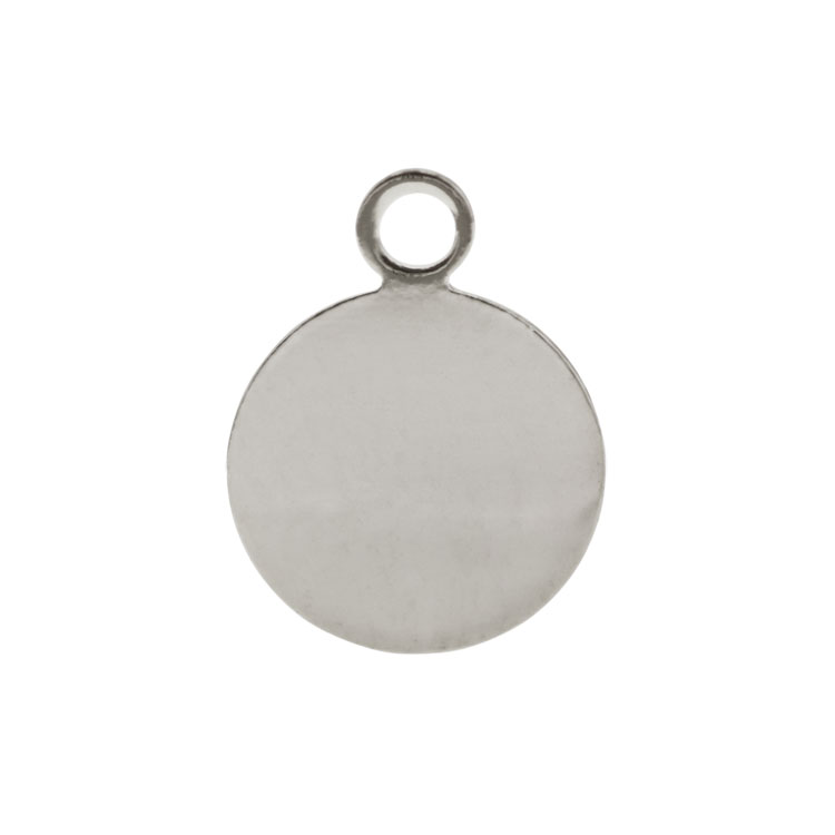 メタルプレート（ラウンド・カン付） R 約8×8×0.5mm｜メタル素材パーツ