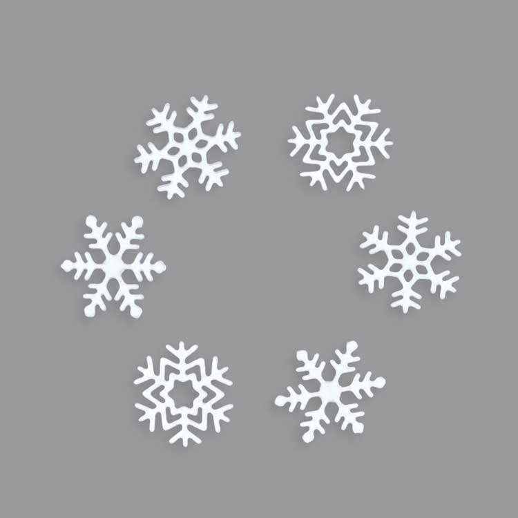 メタルパーツ メタルチップ 雪の結晶アソート WH ｜メタル素材パーツ