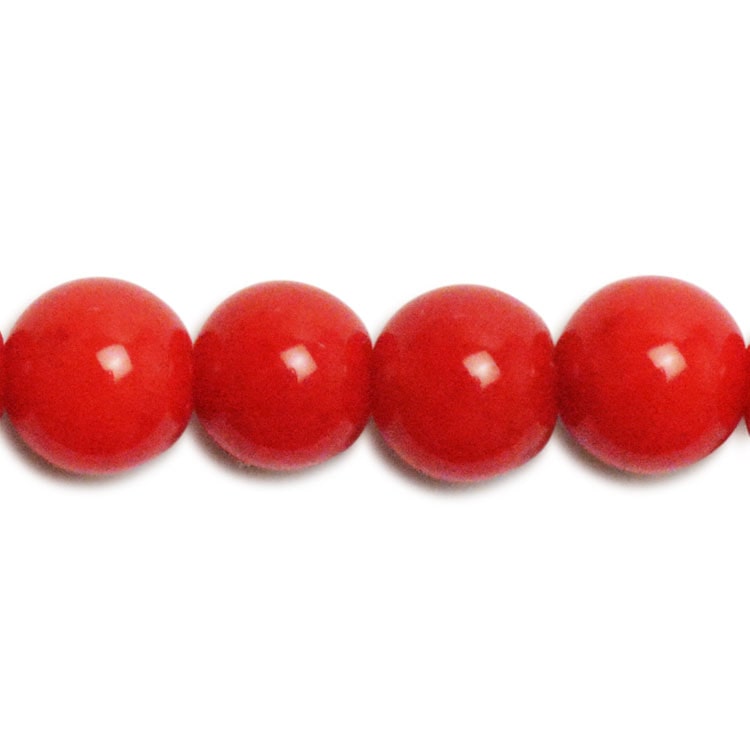 天然石 / ラウンド / 染サンゴ（紅染） | ビーズ・パーツなどの