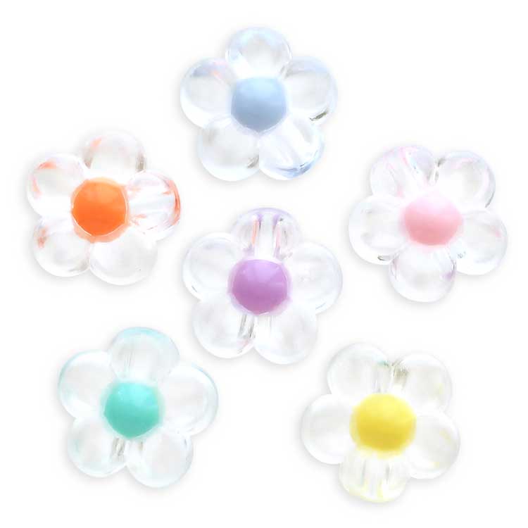 アクリル フラワービーズ ミックス（MA） 約12mm｜樹脂素材パーツ