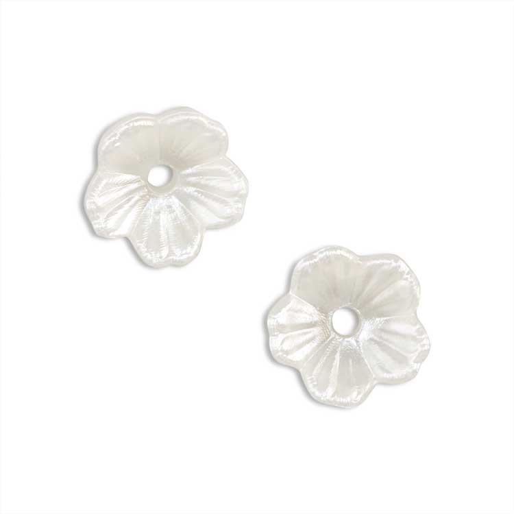 アクリルフラワー 5弁花 WH 約8mm｜樹脂素材パーツ【パーツクラブ