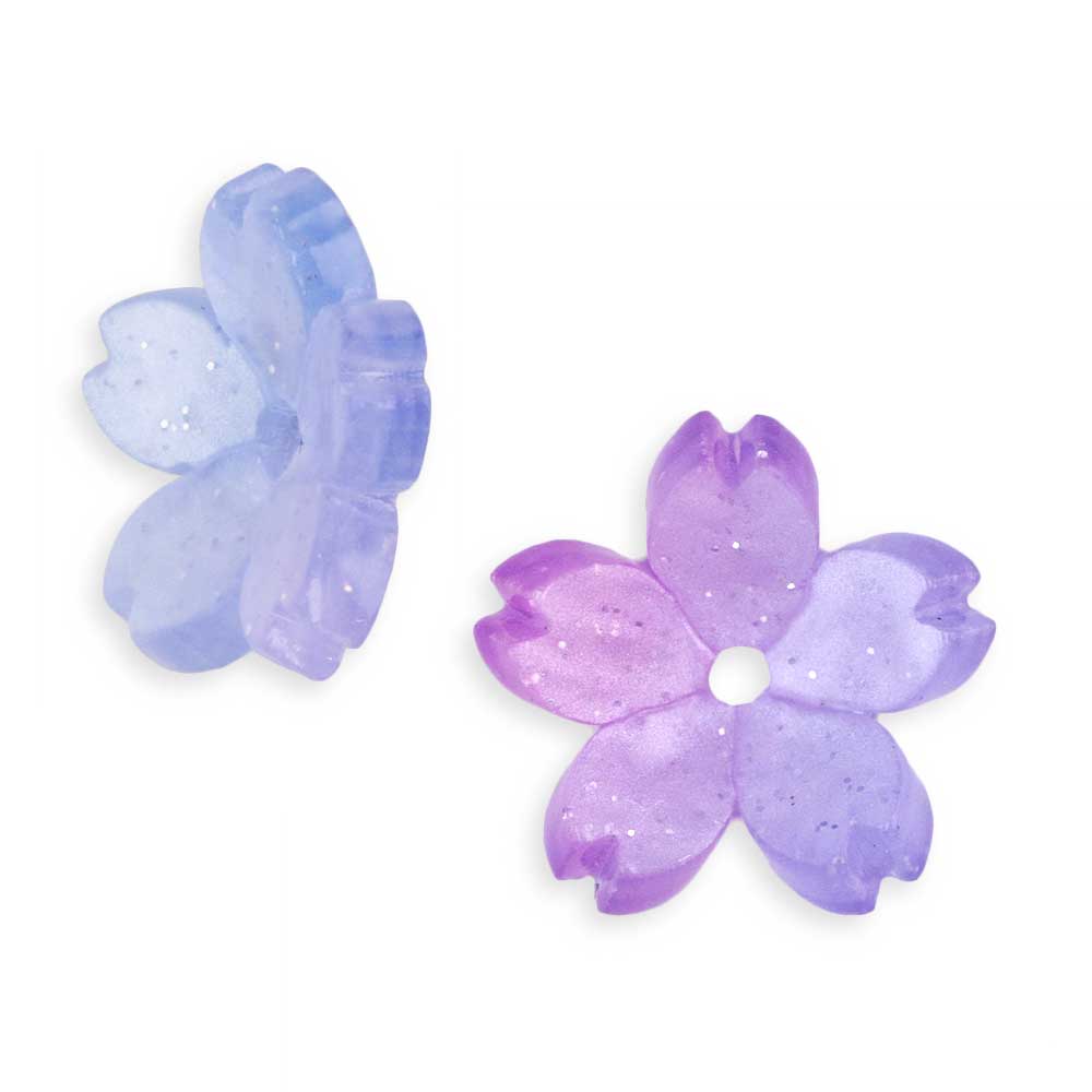 アクリルフラワー 5弁花 PU 約11mm｜樹脂素材パーツ【パーツクラブ