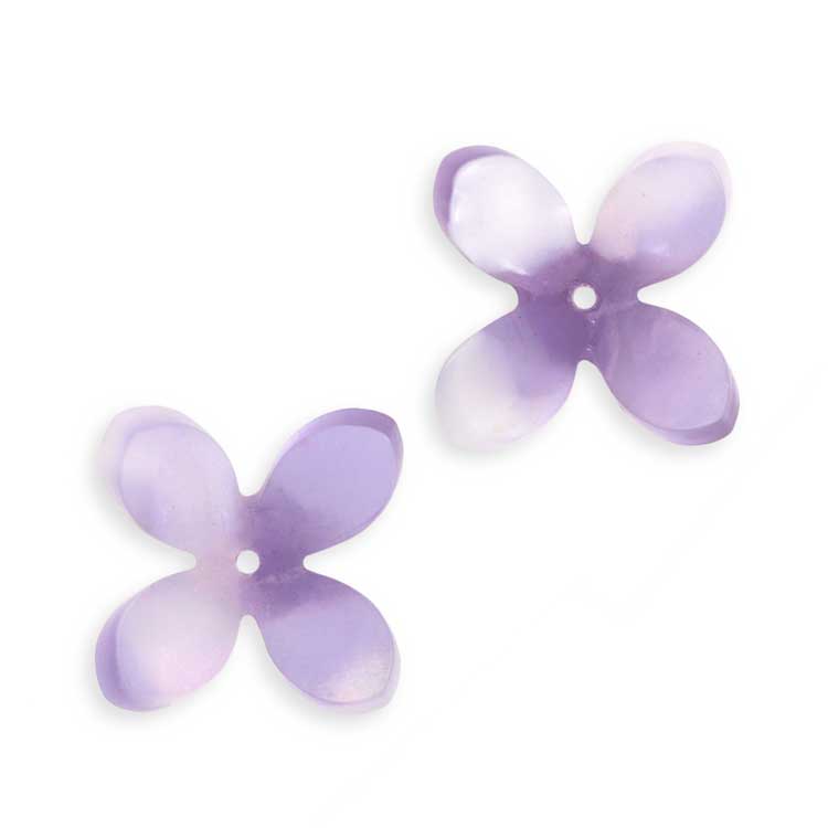 アクリルグラデーションフラワー 4弁花 PU 約14mm｜樹脂素材パーツ