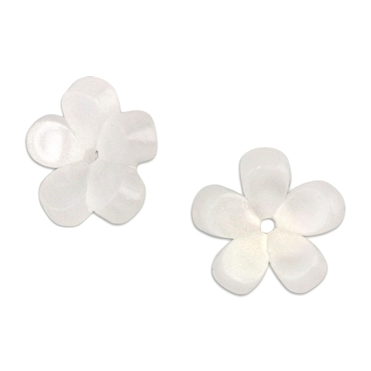 樹脂パーツ フラワー 5弁花 WH 約11mm｜樹脂素材パーツ【パーツクラブ