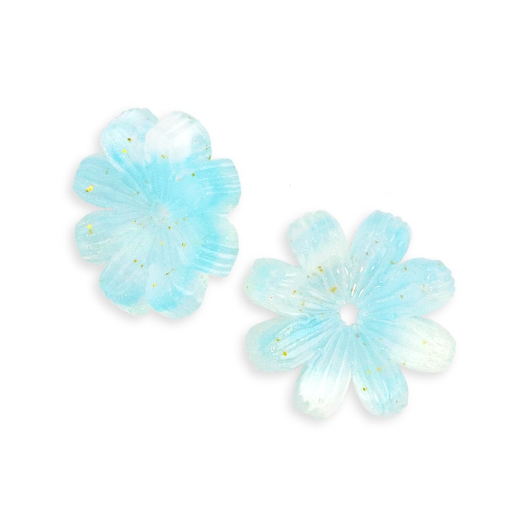 樹脂パーツ フラワー 8弁花 LB 約11mm｜樹脂素材パーツ【パーツクラブ