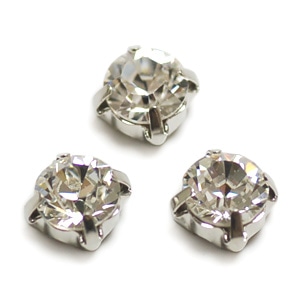 爪付ラインストーンダイヤモンドカット クリスタル×R 約4mm 