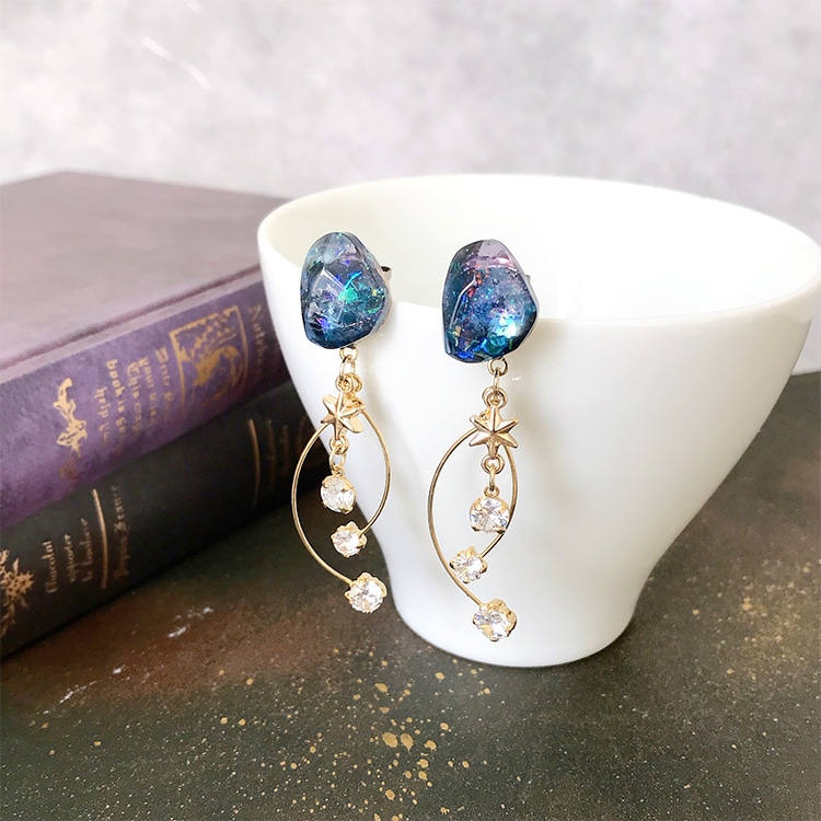 ONLINEスターターセット / レジンで作る 星空カラーピアス（2024-002