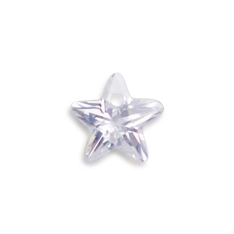 キュービックジルコニア スター（1つ穴） クリスタル 6×6mm