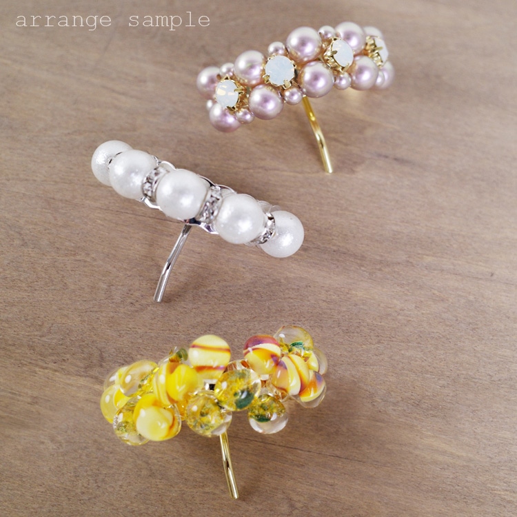 ポニーフック（カーブ土台付 / 2穴）/ G5 | ビーズ・パーツなどの