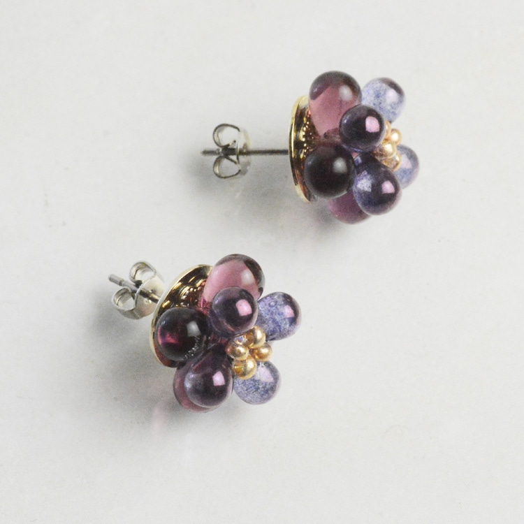 チェコ ドロップ アメジストラスター 約6×4mm｜チェコガラスビーズ