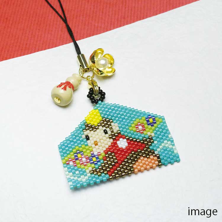 ビーズステッチ 絵馬ストラップ 申 | ビーズ・パーツなどの