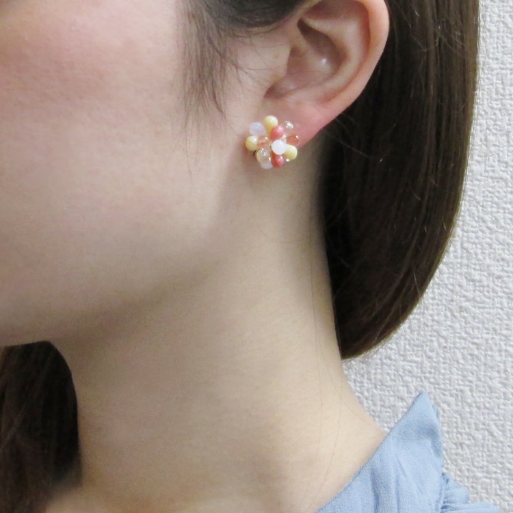 つぶつぶドロップピアス | ビーズ・パーツなどのハンドメイドパーツ