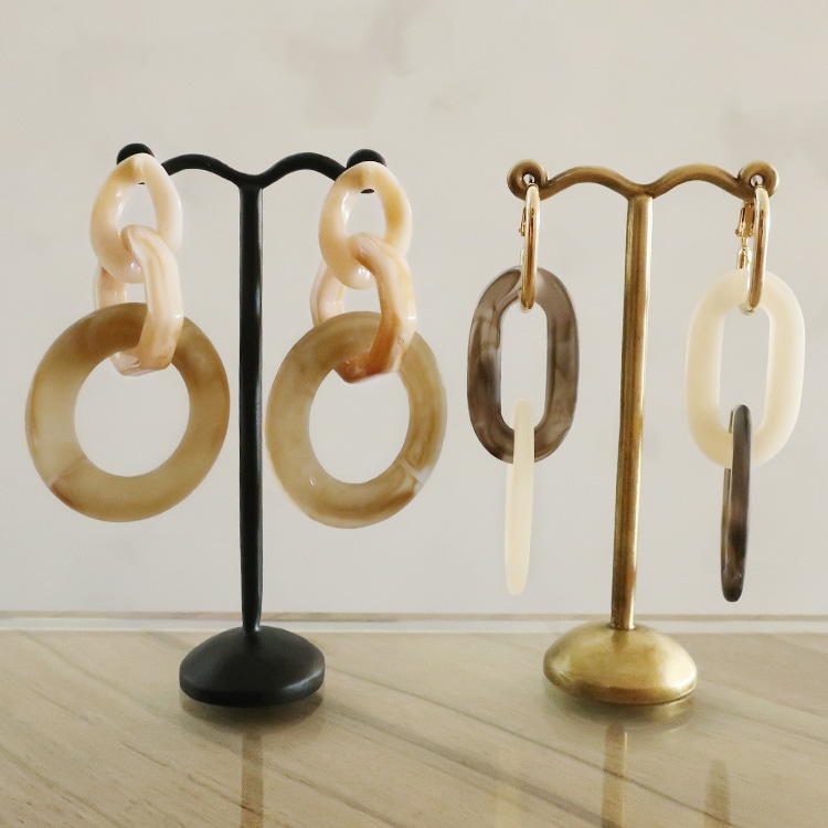 ひー様ご確認ページ❇クリアイエローアクリルチェーンピアス　　35 工具がいらないアクリルチェーンピアス | ビーズ・パーツなどの