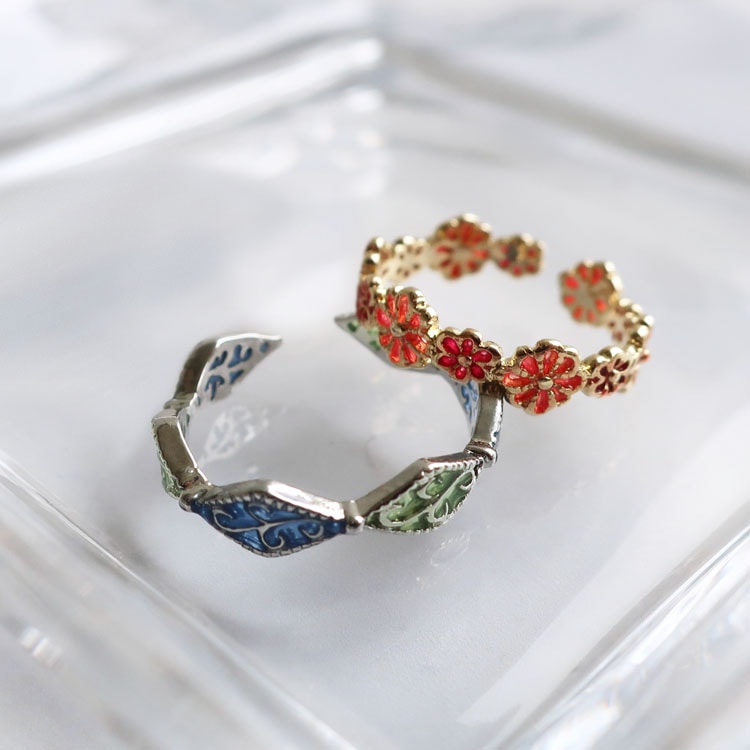 ステンドグラス風2WAYリング | ビーズ・パーツなどのハンドメイド