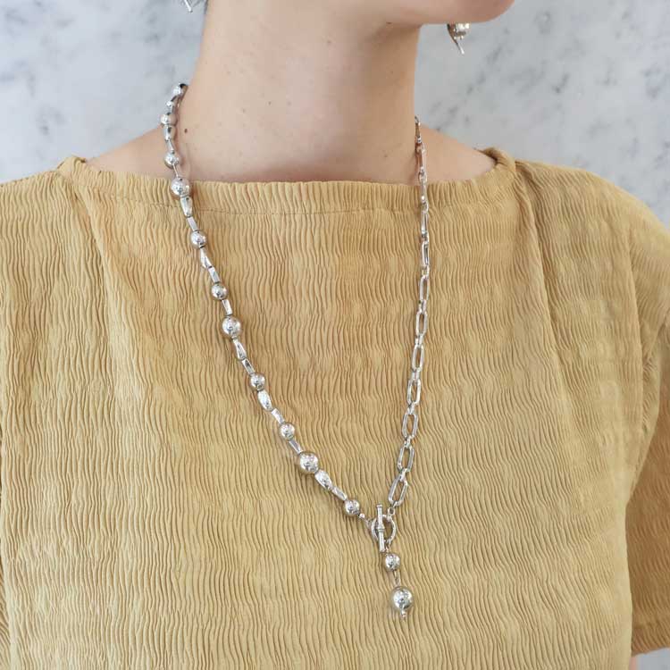 メタルビーズのネックレス＆ピアス | ビーズ・パーツなどの
