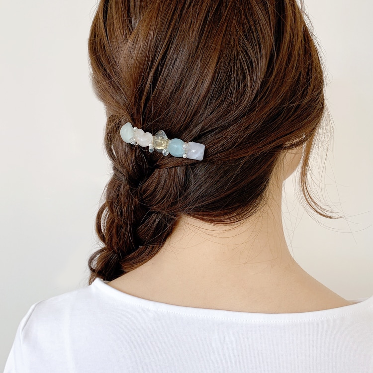 NO.248 ハンドメイドヘアアクセサリー　バレッタ　カボション　レジン NO.248 ハンドメイドヘアアクセサリーバレッタカボションレジン