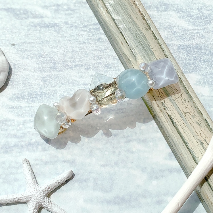 NO.248 ハンドメイドヘアアクセサリー　バレッタ　カボション　レジン NO.248 ハンドメイドヘアアクセサリーバレッタカボションレジン