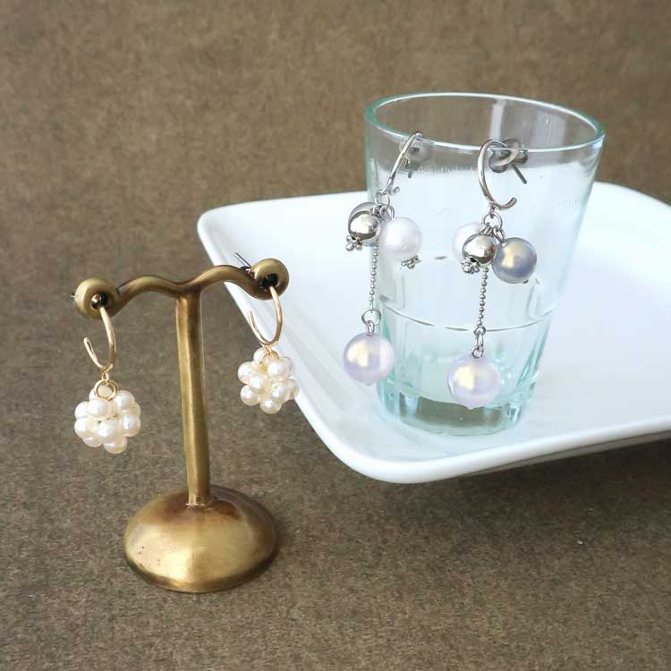 ▷オリオン流星群 デザイン ピアス ハンドメイド アクセサリー パール