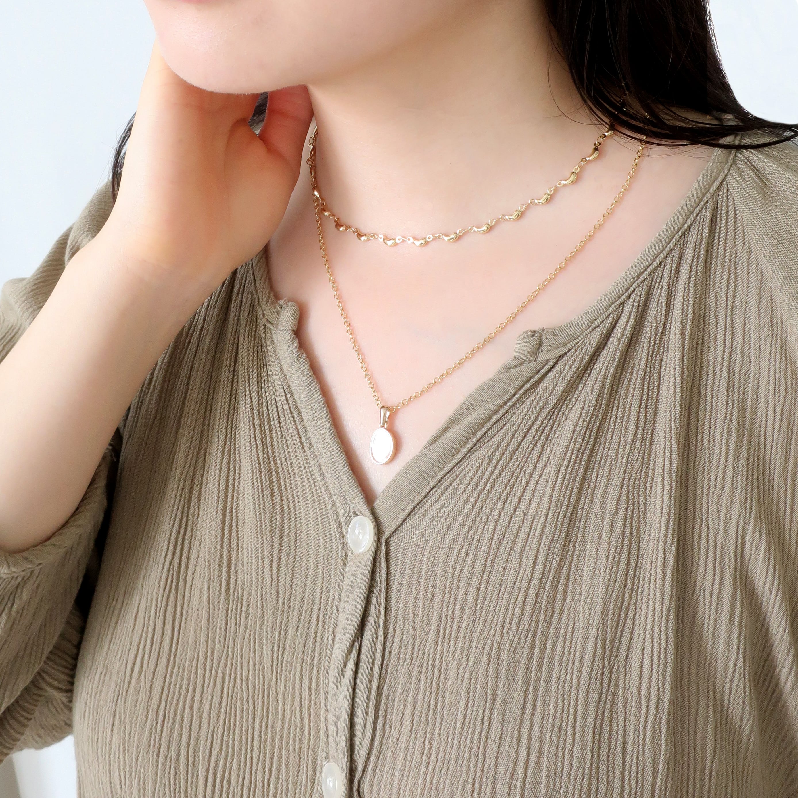 2連チェーンのネックレスとブレスレット | ビーズ・パーツなどの