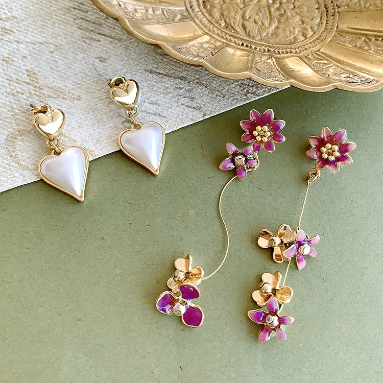 チタンポストピアス（ハート・カン付）/ G5 | ビーズ・パーツ