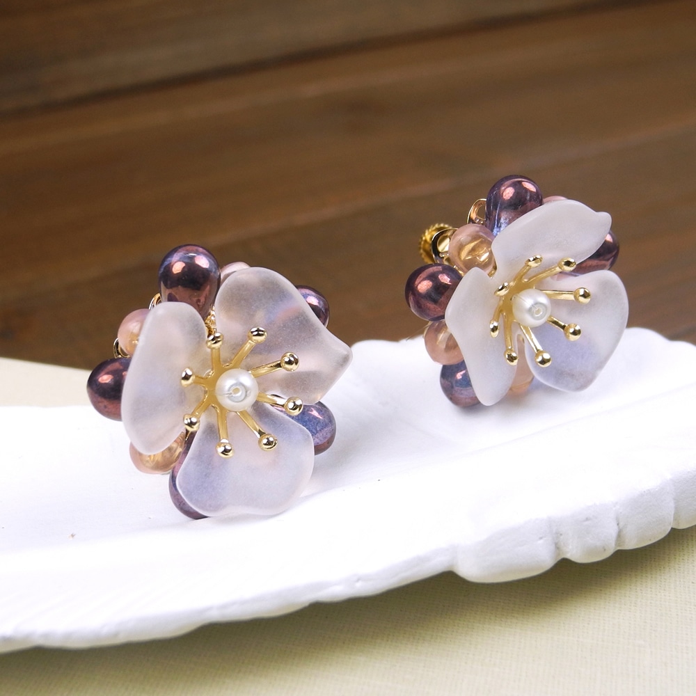 チェコ ドロップ アメジストラスター 約9×6mm｜チェコガラスビーズ