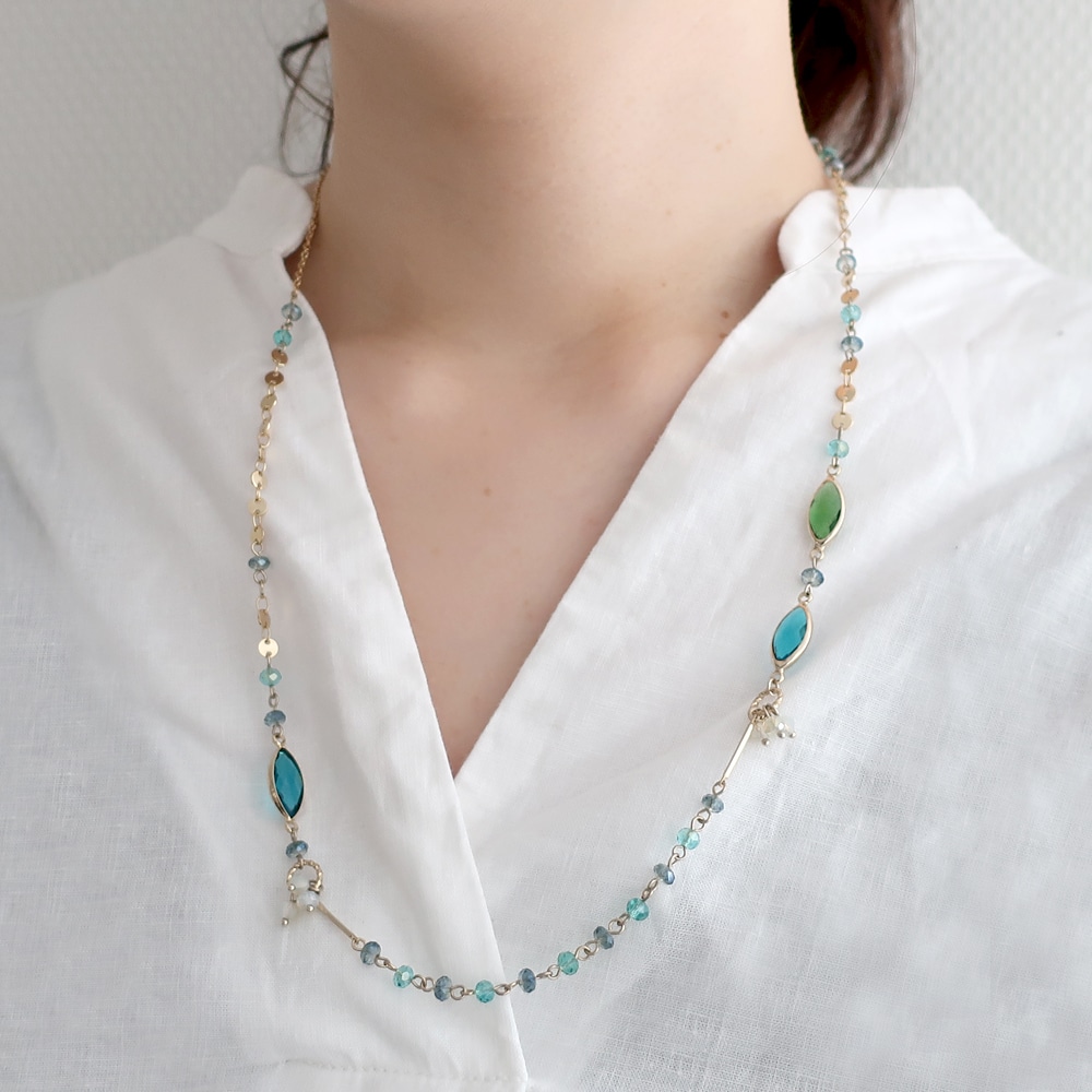 シャネルストーンネックレス | ビーズ・パーツなどのハンドメイド
