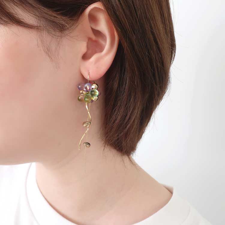 No.207 チェコドロップビーズのピアス ハンドメイド No.31 チェコドロップビーズのピアス ハンドメイド