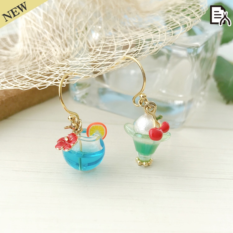 アクリルフラワー ミックス（オーロラBU） 約13×10mm｜樹脂素材パーツ