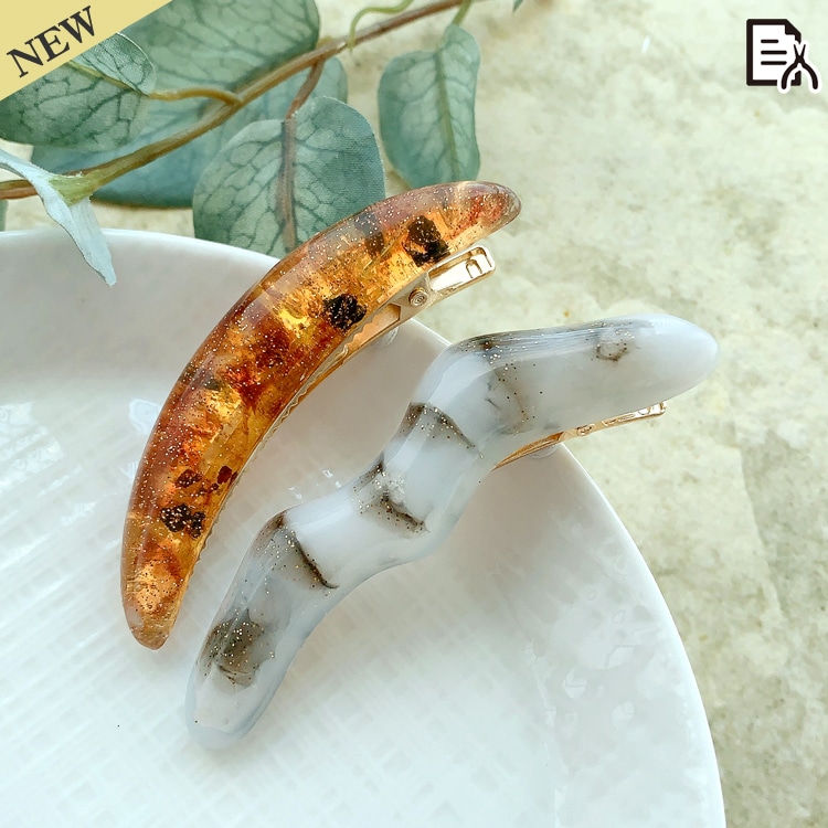 ヘアクリップ（カーブ） G5 約63mm｜アクセサリー金具・パーツ【パーツ